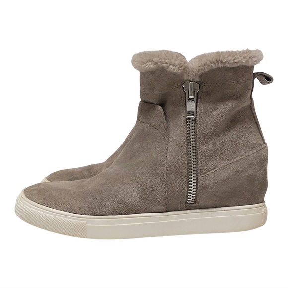 Steve Madden Cacia Leather Hidden Wedge Boots - Picture 3 of 16